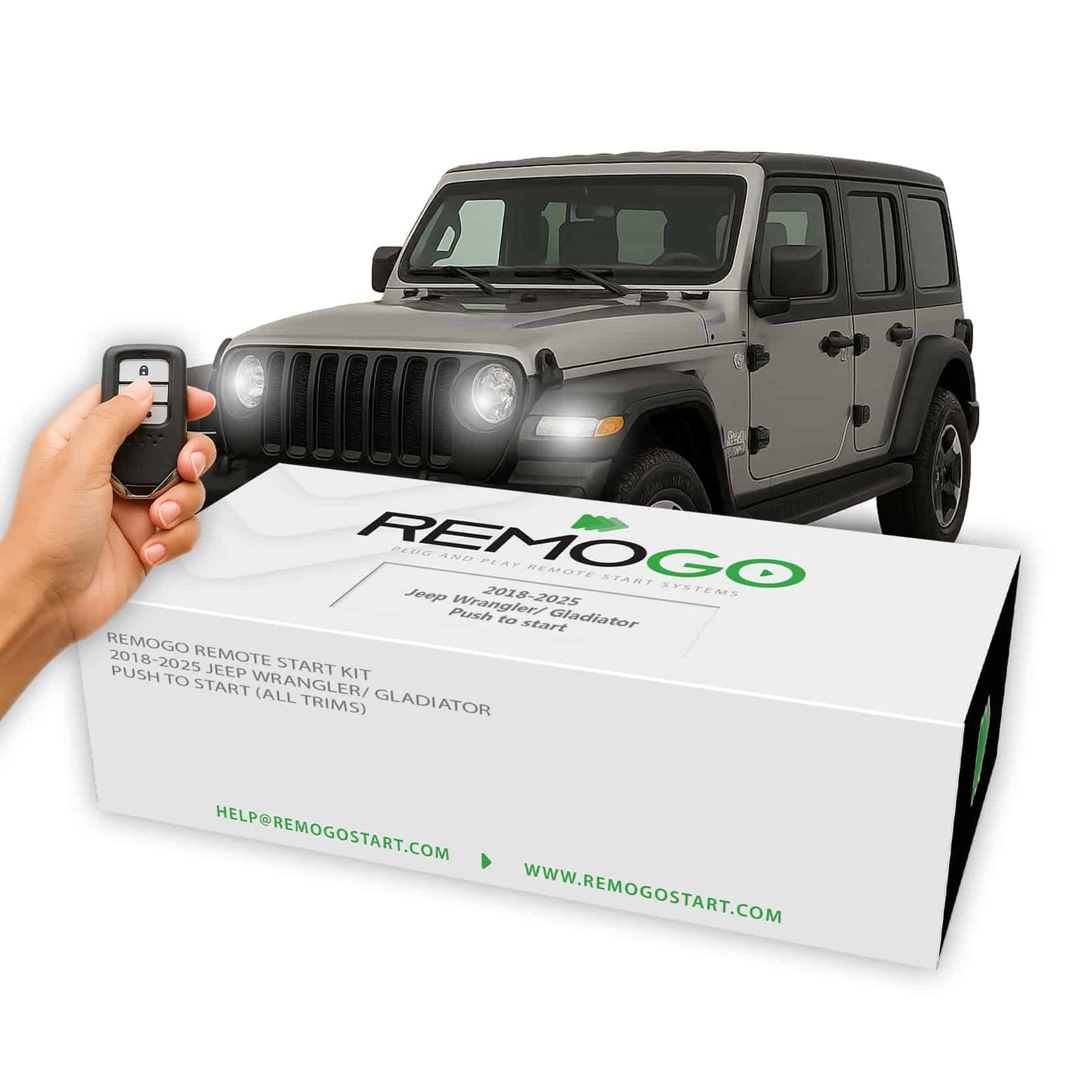 2018–2025 Jeep Wrangler & Gladiator Remote Start Kit (Push-to-Start, All Trims) – Plug & Play | REMOGO